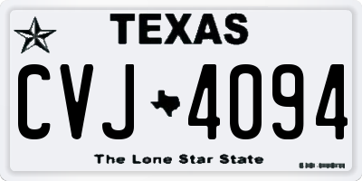 TX license plate CVJ4094