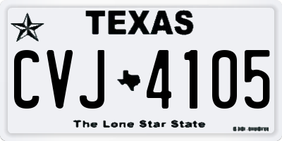 TX license plate CVJ4105