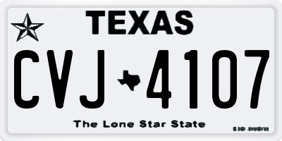 TX license plate CVJ4107