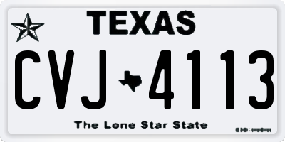 TX license plate CVJ4113