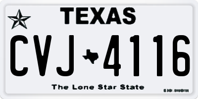 TX license plate CVJ4116