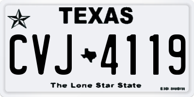 TX license plate CVJ4119