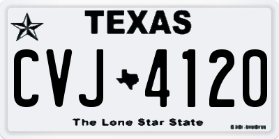 TX license plate CVJ4120