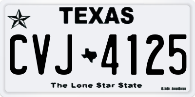 TX license plate CVJ4125
