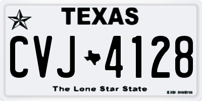 TX license plate CVJ4128