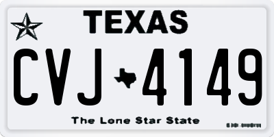 TX license plate CVJ4149
