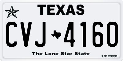 TX license plate CVJ4160