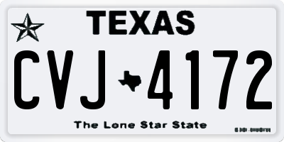 TX license plate CVJ4172