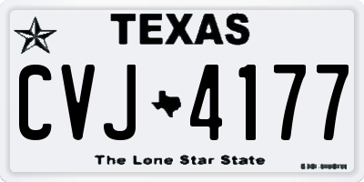 TX license plate CVJ4177