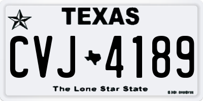 TX license plate CVJ4189