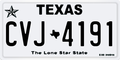 TX license plate CVJ4191
