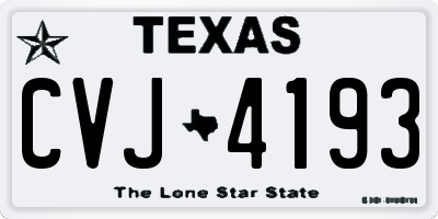 TX license plate CVJ4193