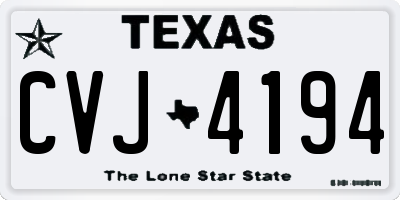 TX license plate CVJ4194