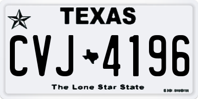 TX license plate CVJ4196