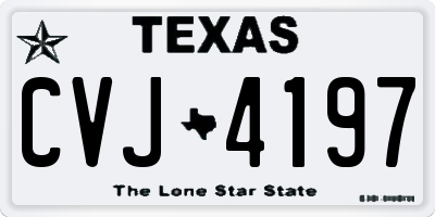 TX license plate CVJ4197