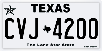 TX license plate CVJ4200