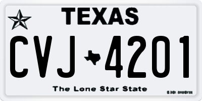 TX license plate CVJ4201