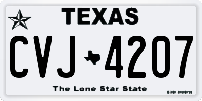 TX license plate CVJ4207