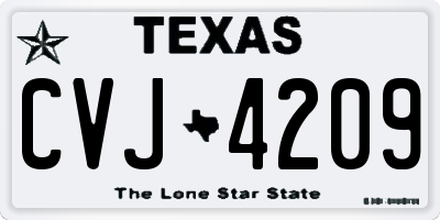 TX license plate CVJ4209