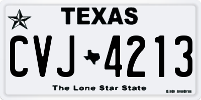 TX license plate CVJ4213