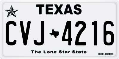 TX license plate CVJ4216