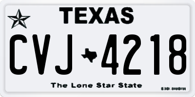 TX license plate CVJ4218