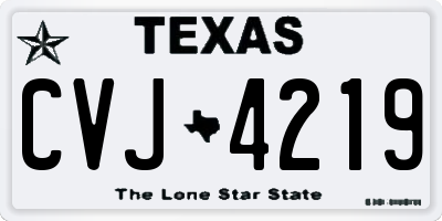 TX license plate CVJ4219