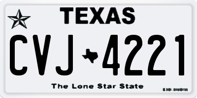 TX license plate CVJ4221
