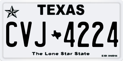 TX license plate CVJ4224