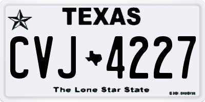 TX license plate CVJ4227