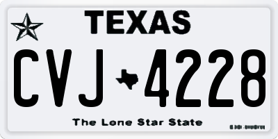 TX license plate CVJ4228