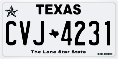 TX license plate CVJ4231