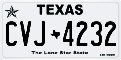 TX license plate CVJ4232