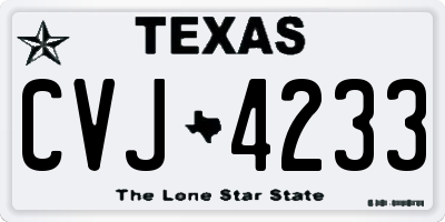 TX license plate CVJ4233