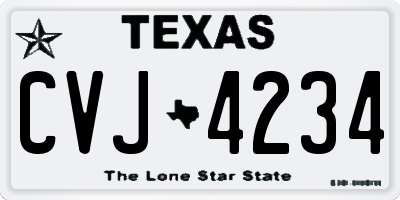 TX license plate CVJ4234