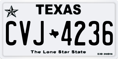 TX license plate CVJ4236