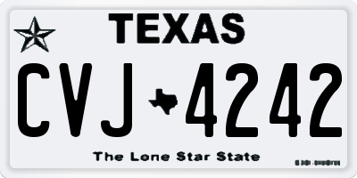 TX license plate CVJ4242