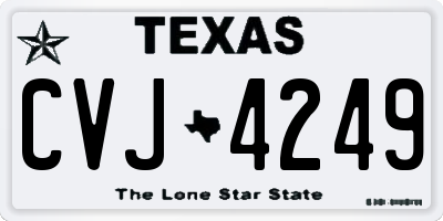 TX license plate CVJ4249