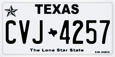 TX license plate CVJ4257