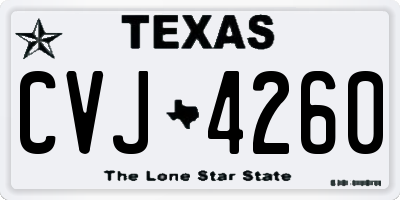 TX license plate CVJ4260