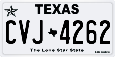 TX license plate CVJ4262