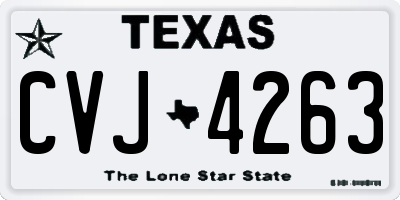 TX license plate CVJ4263