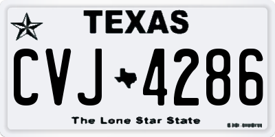 TX license plate CVJ4286