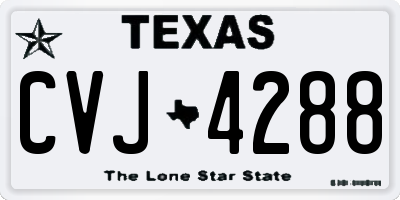 TX license plate CVJ4288