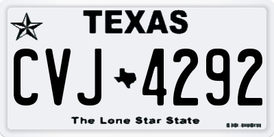 TX license plate CVJ4292