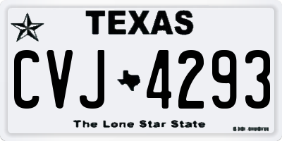TX license plate CVJ4293
