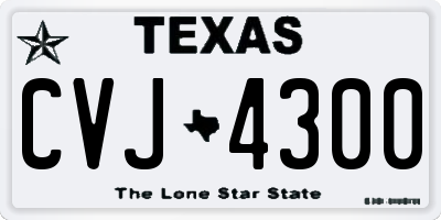 TX license plate CVJ4300