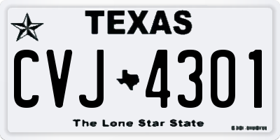 TX license plate CVJ4301