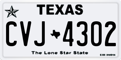 TX license plate CVJ4302