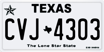 TX license plate CVJ4303